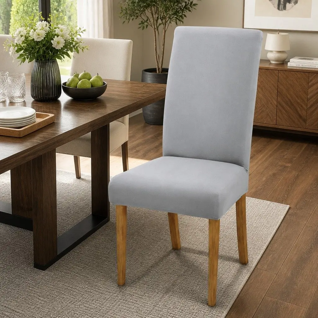 Dining Chair Covers Slipcovers for Dining Room 6 Piece Grey