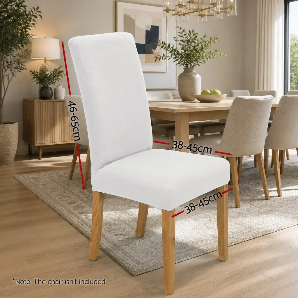 Dining Chair Covers 6 Pack Spandex Stretch Slipcovers for Dining Room White