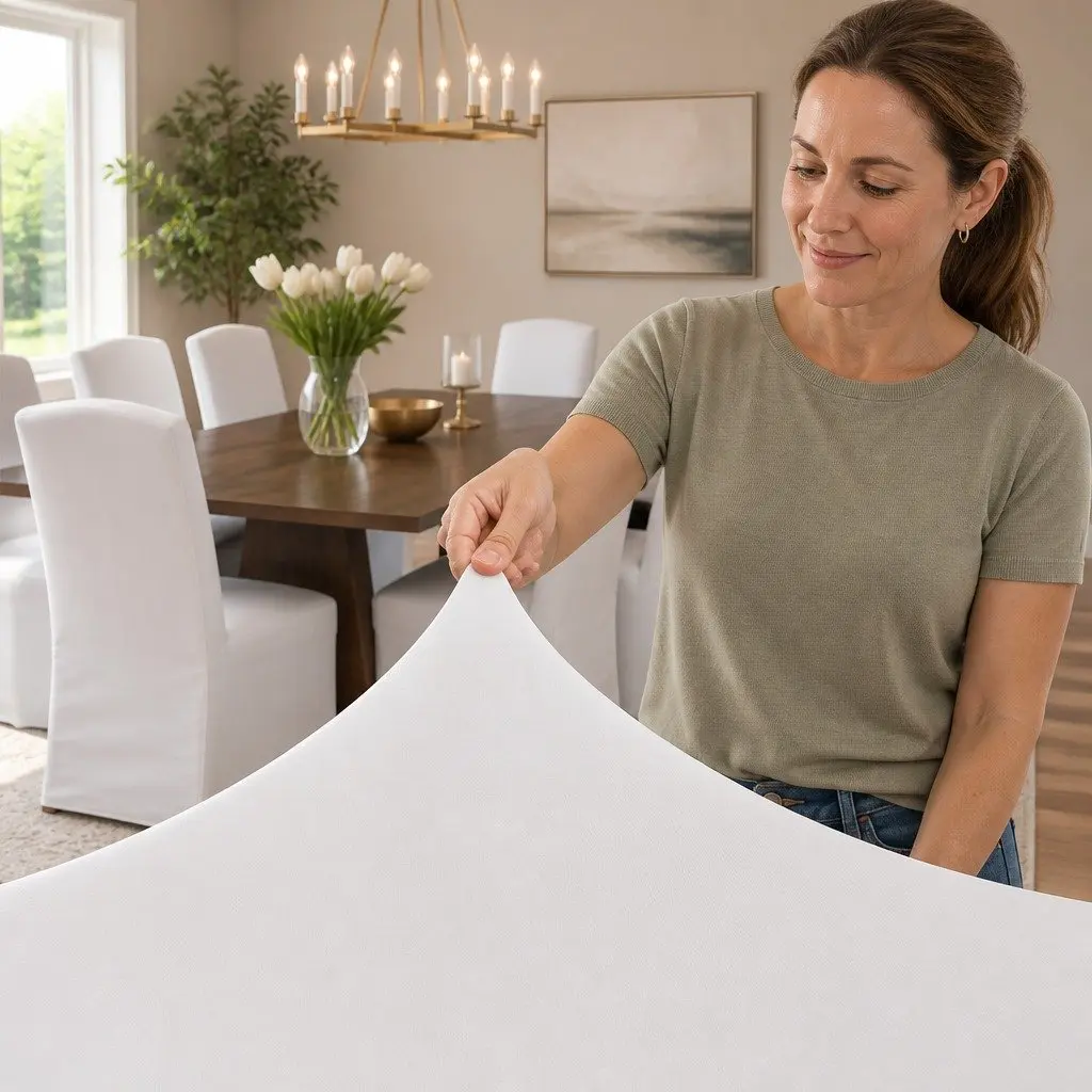 Dining Chair Covers 6 Pack Spandex Stretch Slipcovers for Dining Room White