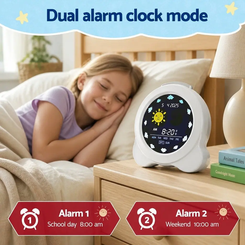 Digital Day Clock for Children 3.8 Inch LCD Display