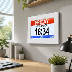 Digital Day Clock 8 Inch LCD Desk Wall Mount Alarm Calendar Large Display