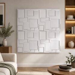 3D Wall Panels – 12 Pieces, 50x50cm, Matte White