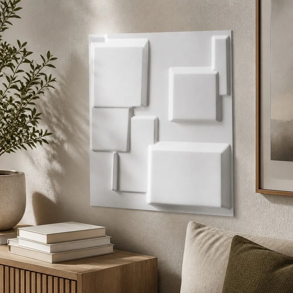 3D Wall Panels 12 Piece Set 50x50cm DIY Home Interior Decoration Embossed