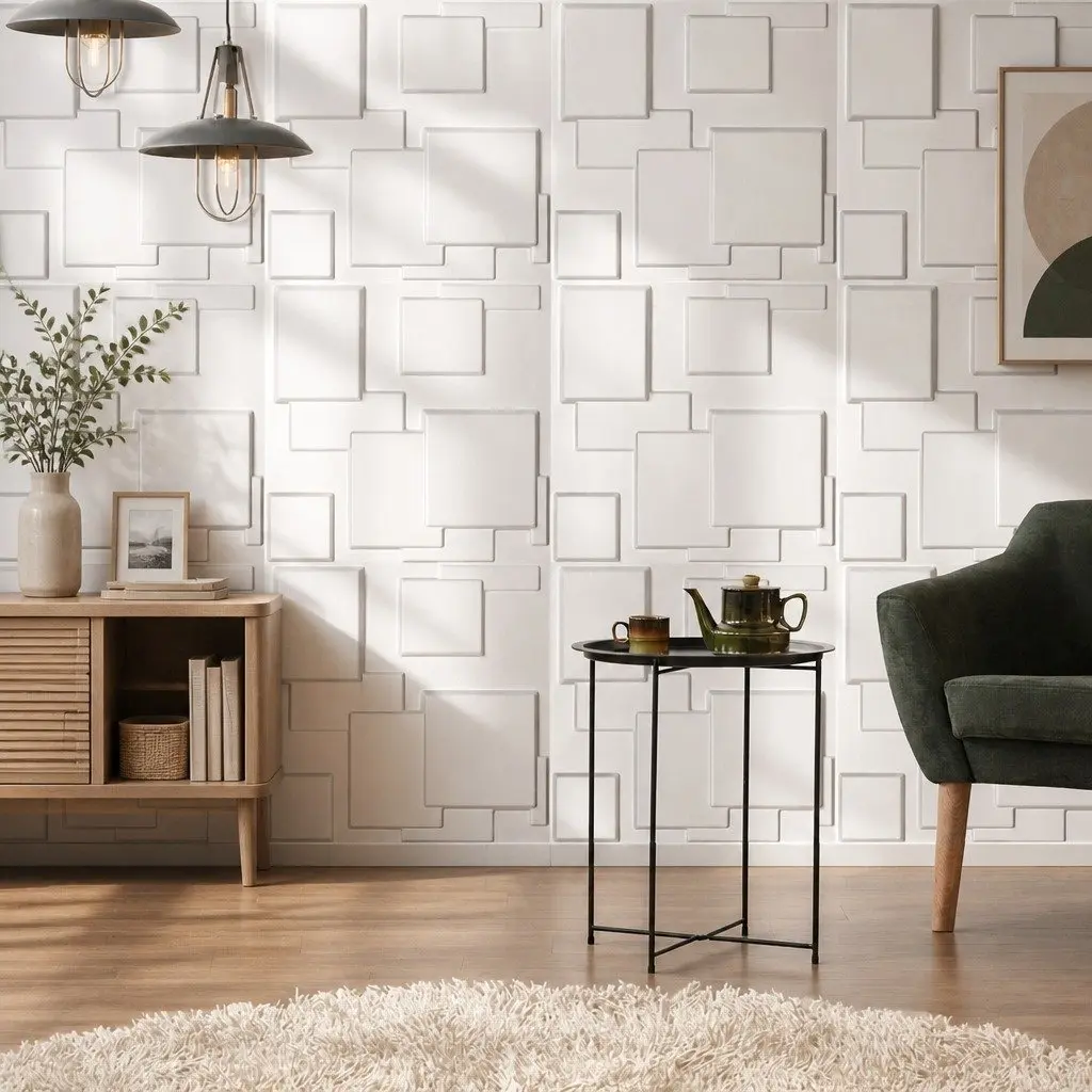 3D Wall Panels 12 Piece Set 50x50cm DIY Home Interior Decoration Embossed