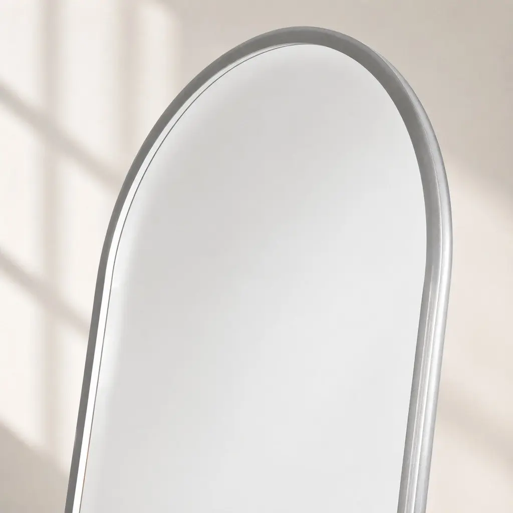 Full Length Arch Mirror for Home 165cm Adjustable Angle Movable with Rolling Wheels