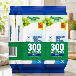 Disinfectant Wipes Fresh 600 Count Household Cleaning Germ Protection Hard