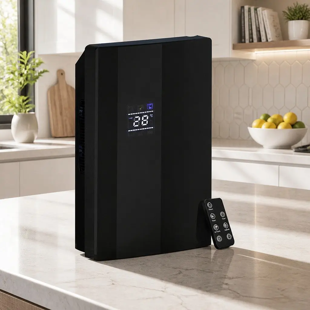 Black 2L Dehumidifier and Air Purifier
