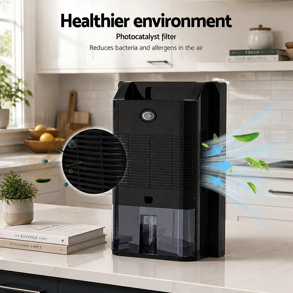 Black 2L Dehumidifier and Air Purifier