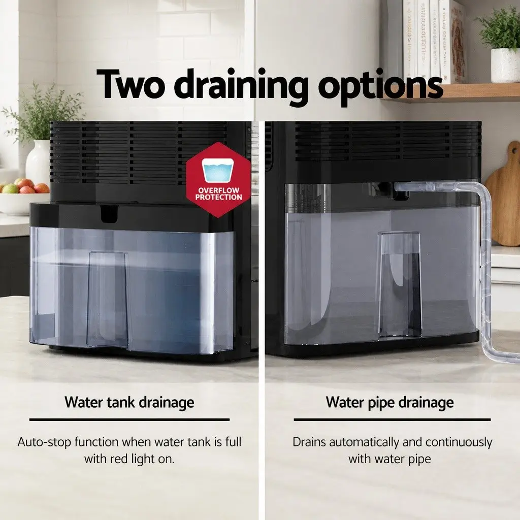 Black 2L Dehumidifier and Air Purifier