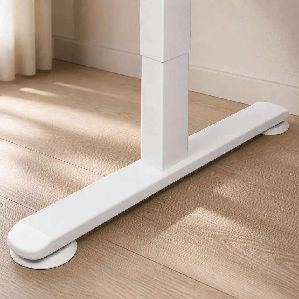 Motorised Standing Desk Frame White Single Motor Height Adjustable Office Home