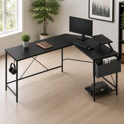 Specifications of the Black L-Shaped Computer Desk