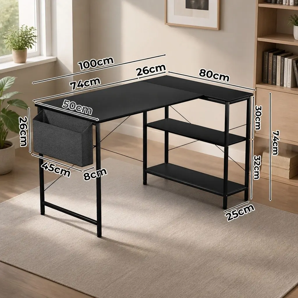 L Shaped Corner Desk with Storage