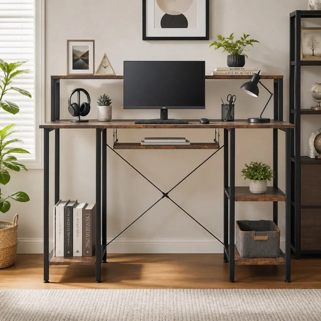 Industrial Height Adjustable Computer Desk