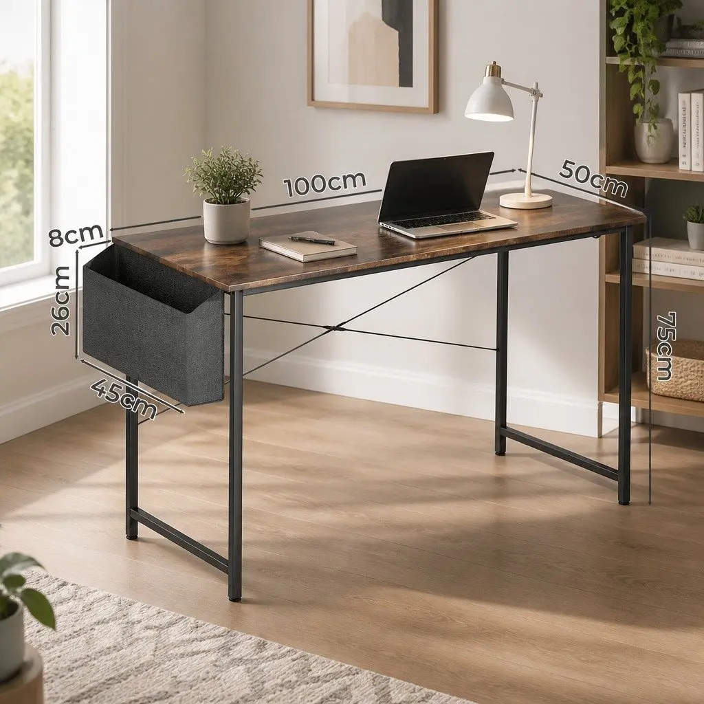 Computer Desk Study Table 100cm Storage Workstation Home Office Gaming Laptop