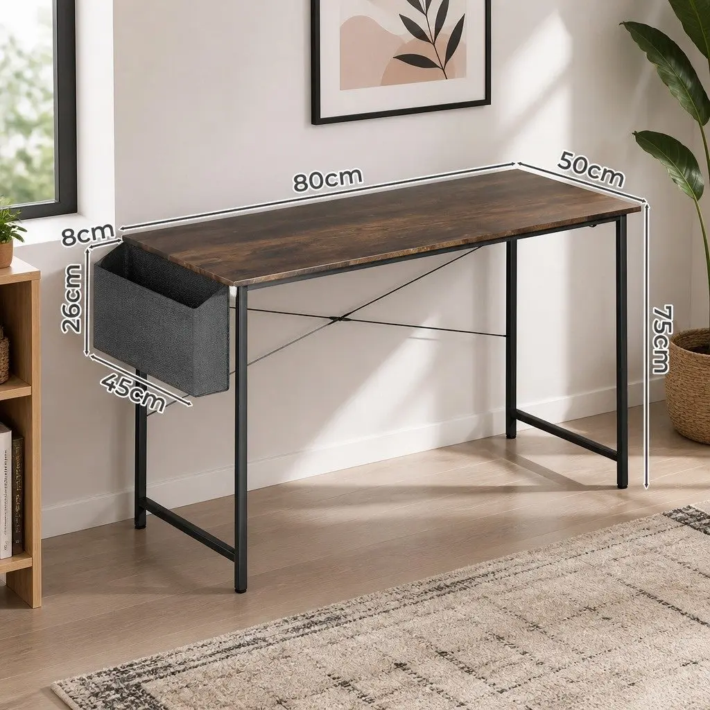 Computer Desk Study Table Storage 80cm Metal Frame MDF Desktop Home Office