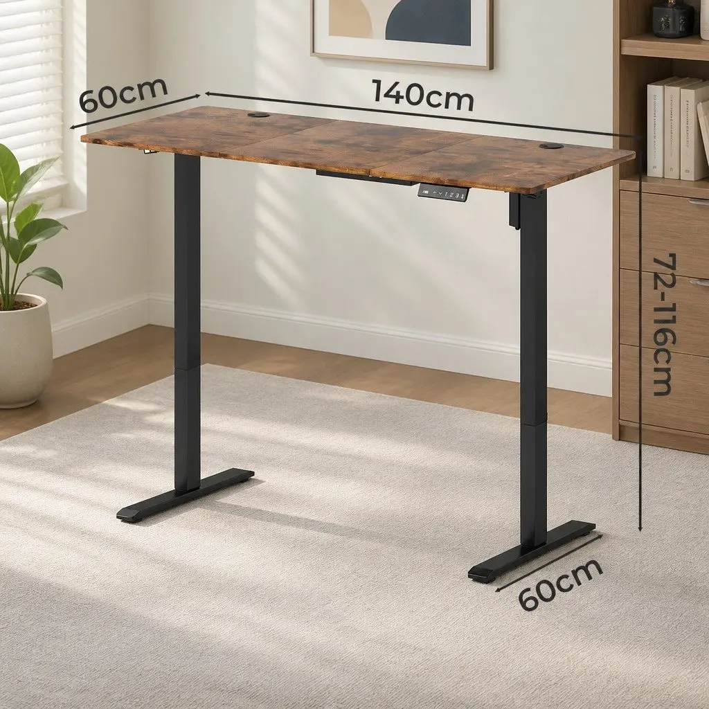 Electric Standing Desk Height Adjustable 140cm Sit Stand Computer Desk Home