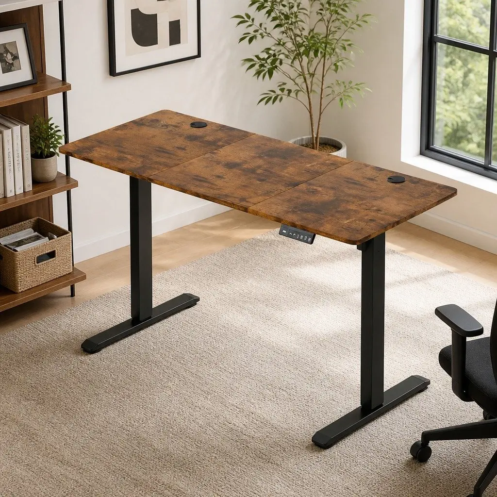 Electric Standing Desk Height Adjustable 140cm Sit Stand Computer Desk Home