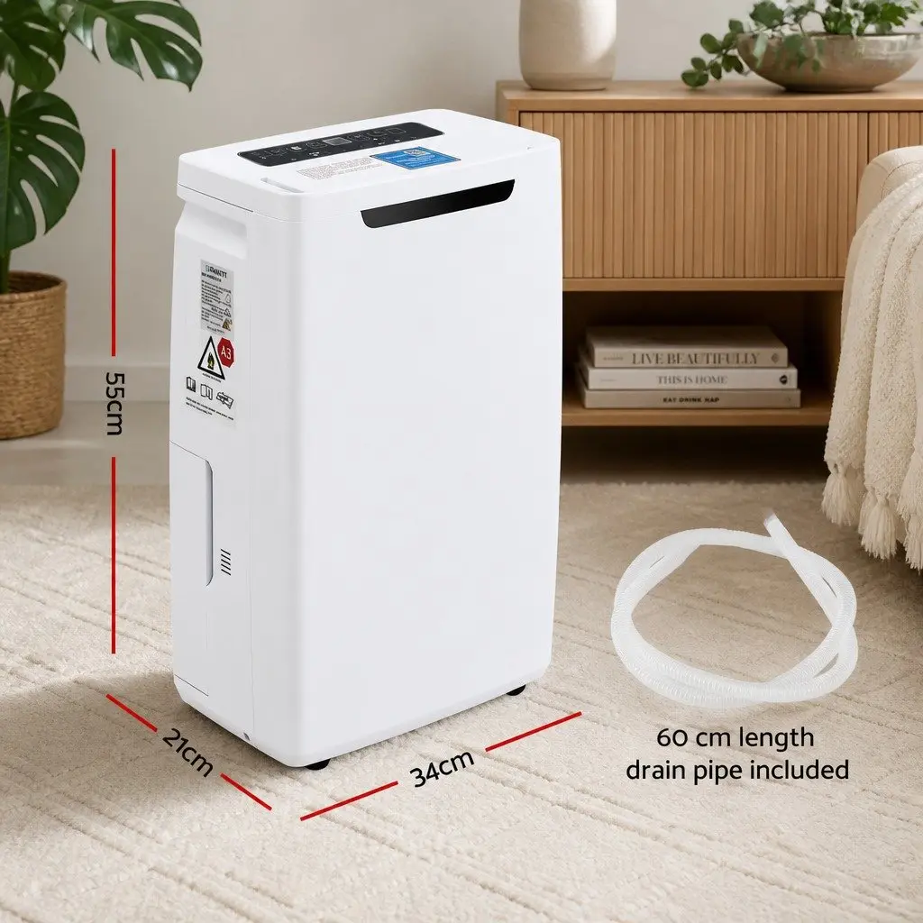 Dehumidifier for Damp Rooms 16L/Day Portable Air Dryer with 5.5L Tank White