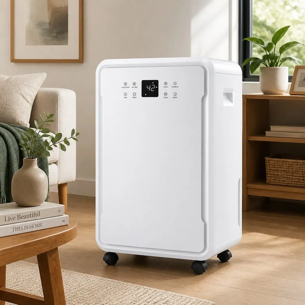 Dehumidifier 50L/Day Large Room Air Dryer White Tank Laundry Mode Timer