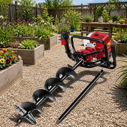 Post Hole Digger 65cc Petrol Petrol Auger Borer Extension Bits Ground Drilling