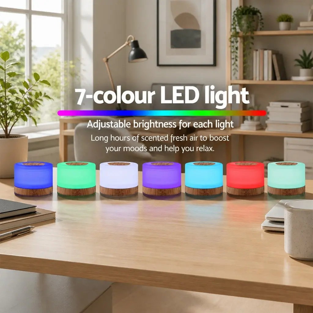 Aroma Diffuser for Home 500ml Light Wood 4-in-1 Humidifier Night Light Remote