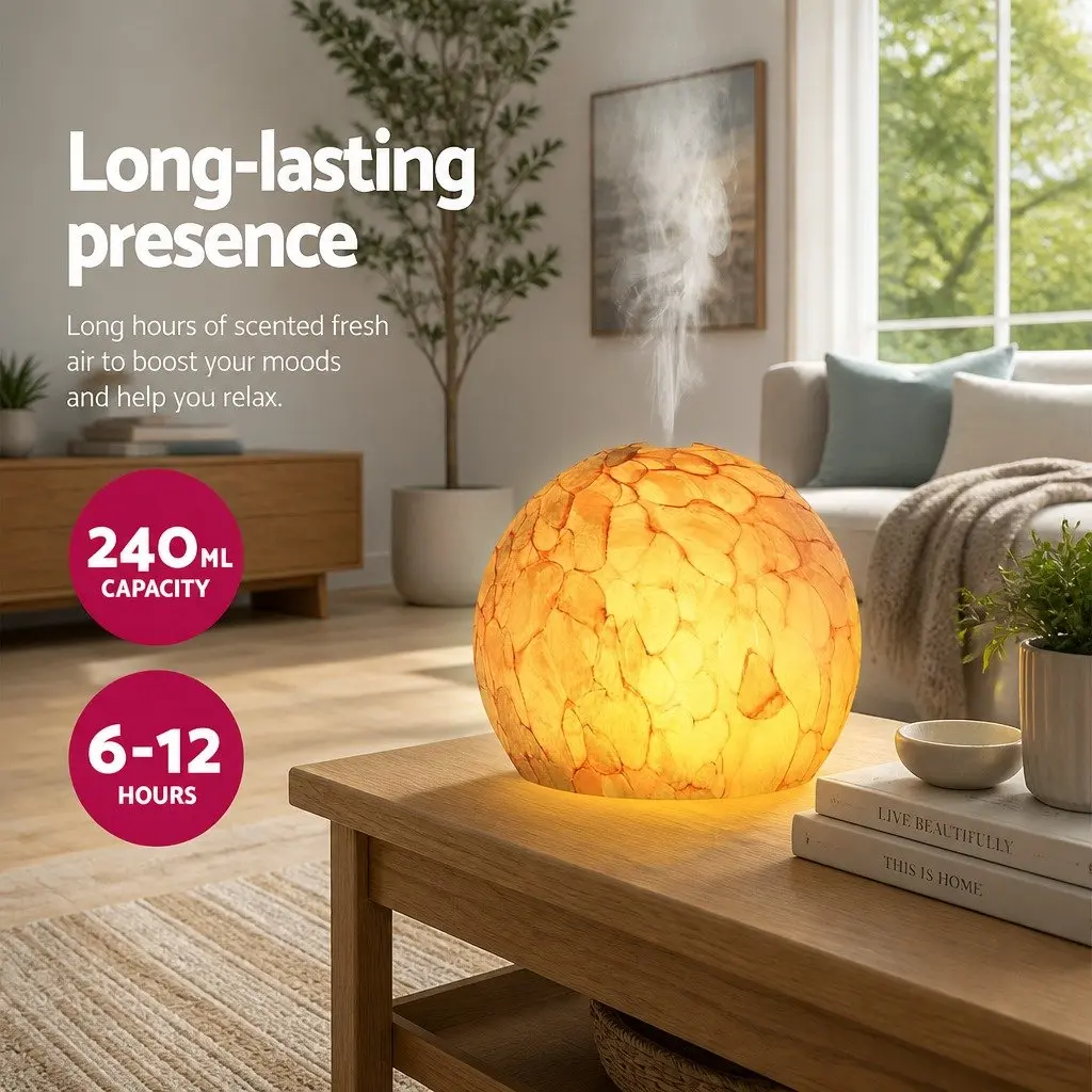 Aroma Diffuser for Home 240ml Blue Ultrasonic Aromatherapy Humidifier with Adjustable Light and Timer