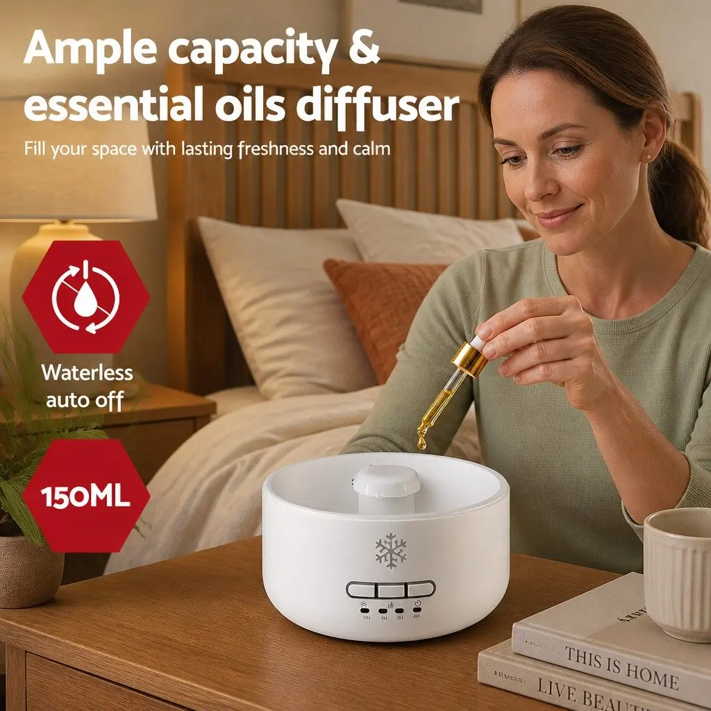 150ml Ultrasonic Aroma Diffuser & Night Light