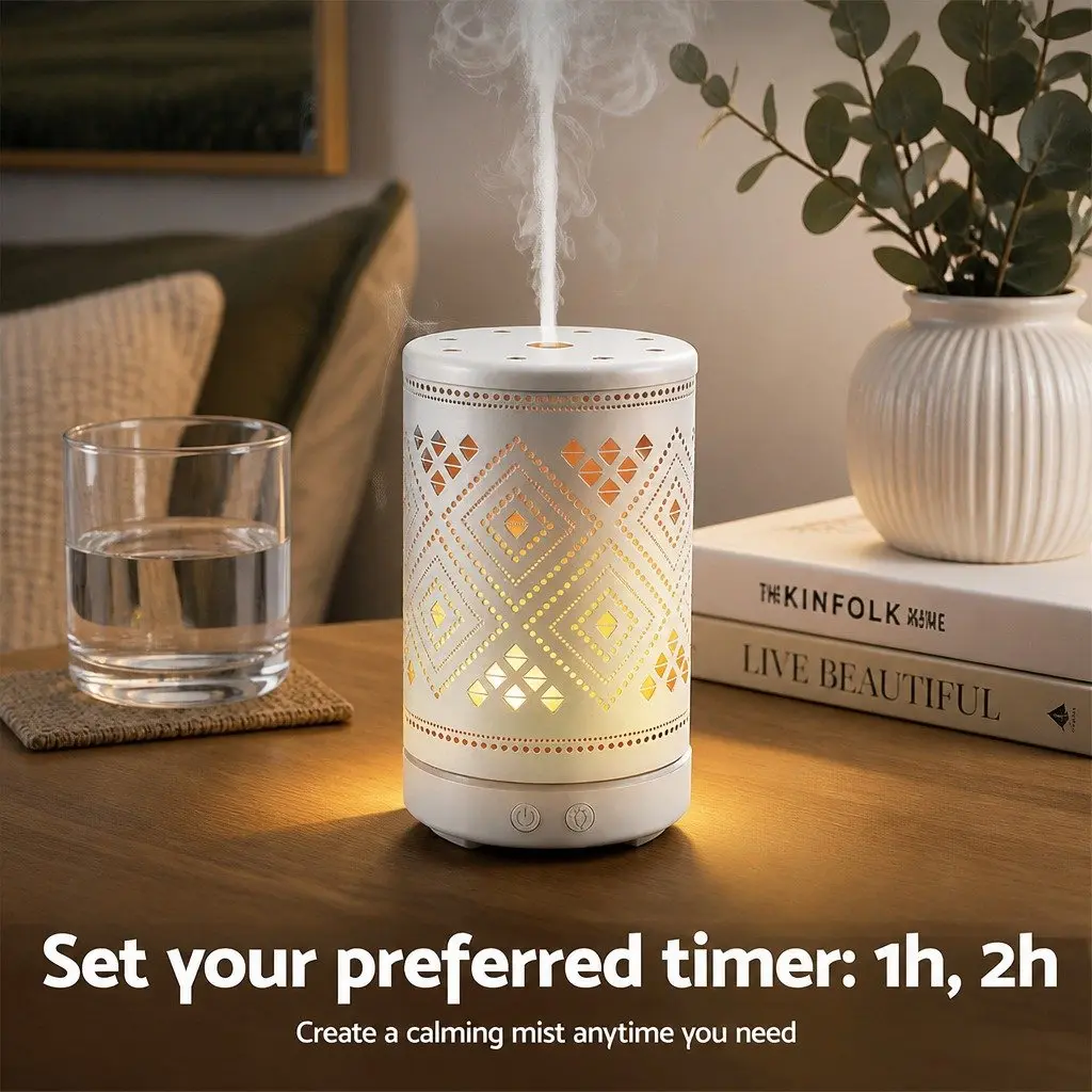 Aroma Diffuser Humidifier for Home 100ml with LED Night Light and Ultrasonic Technology