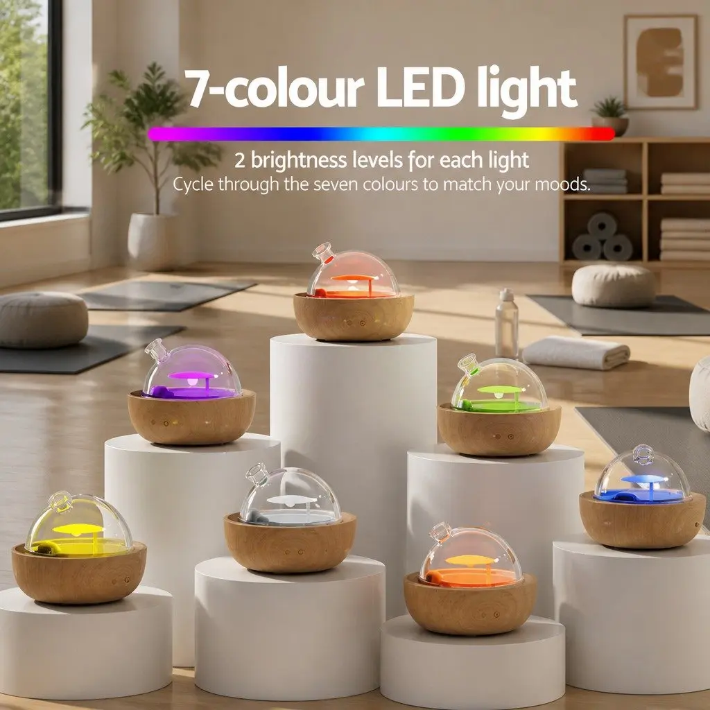 Aroma Diffuser for Home 200ml Glass Dome Ultrasonic Essential Oil Mist