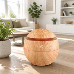 Aroma Diffuser Specifications: 130ml Capacity, Wood Design