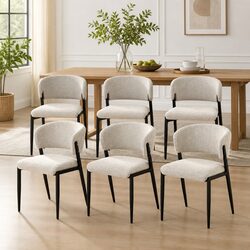 Beige Dining Chairs Set of 6: Dimensions and Materials