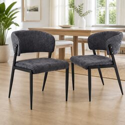 Specifications for Dining Chairs Set of 2 in Charcoal