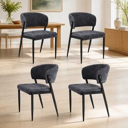 Linen Upholstered Dining Chairs Set of 4 - Dimensions & Specs
