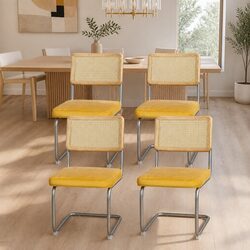 Specifications of Dining Chairs Set of 4 Velvet Yellow