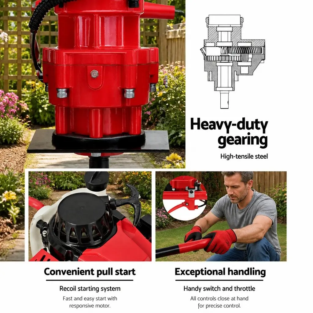 Post Hole Digger Outdoor Use 200mm 63cc Engine