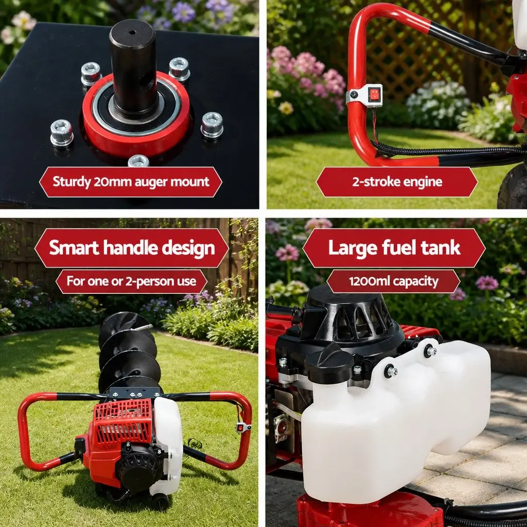 Post Hole Digger Outdoor Use 200mm 63cc Engine