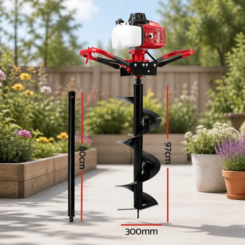 Post Hole Digger with 300mm Auger and 63cc Engine