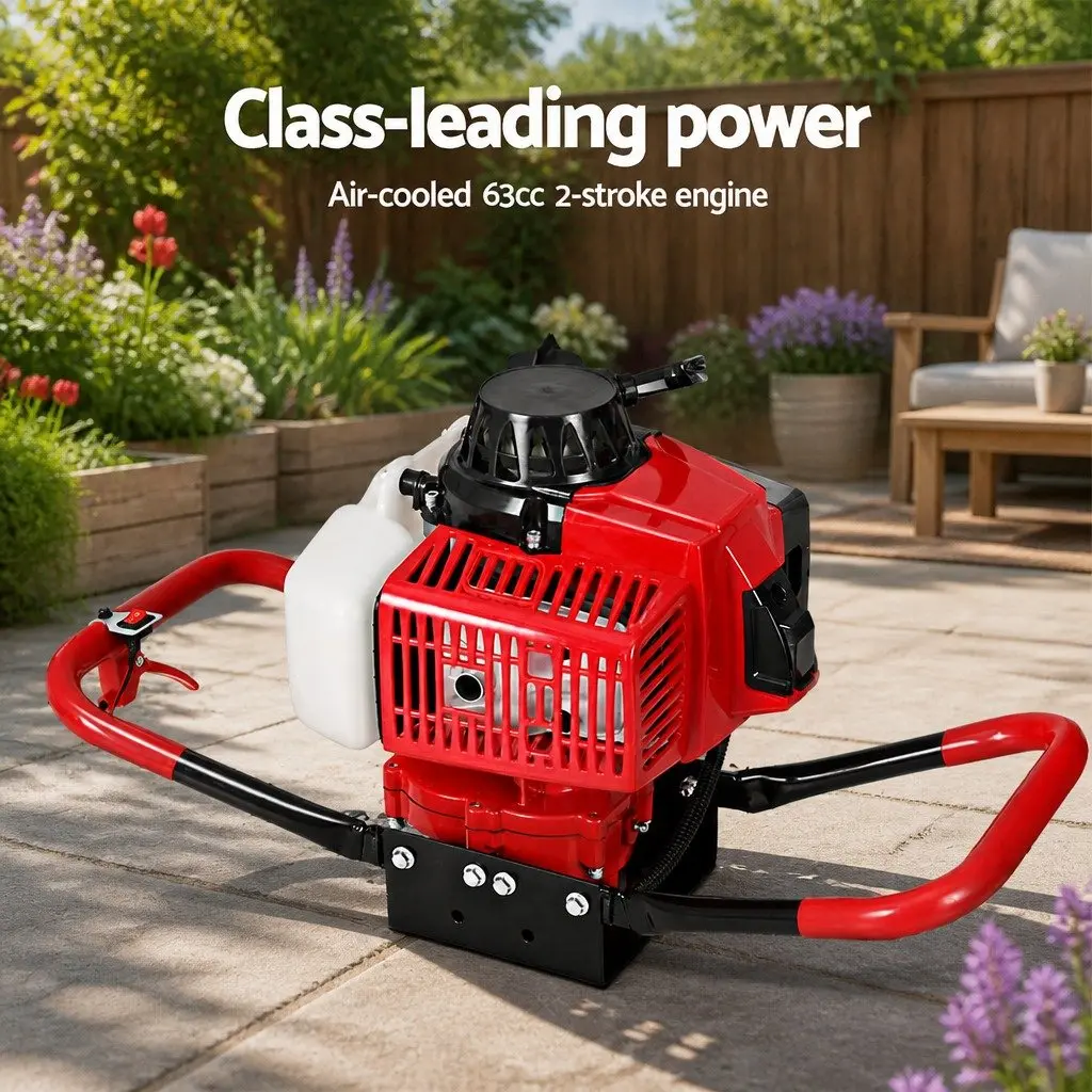 Post Hole Digger with 300mm Auger and 63cc Engine