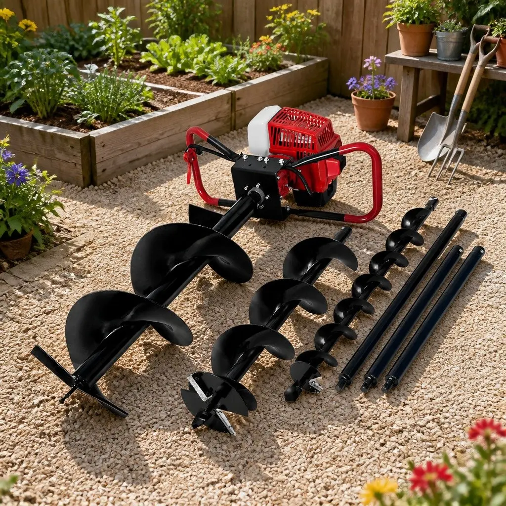 Post Hole Digger 63cc 2-Stroke Petrol Engine Auger Extension Kit Outdoor Power