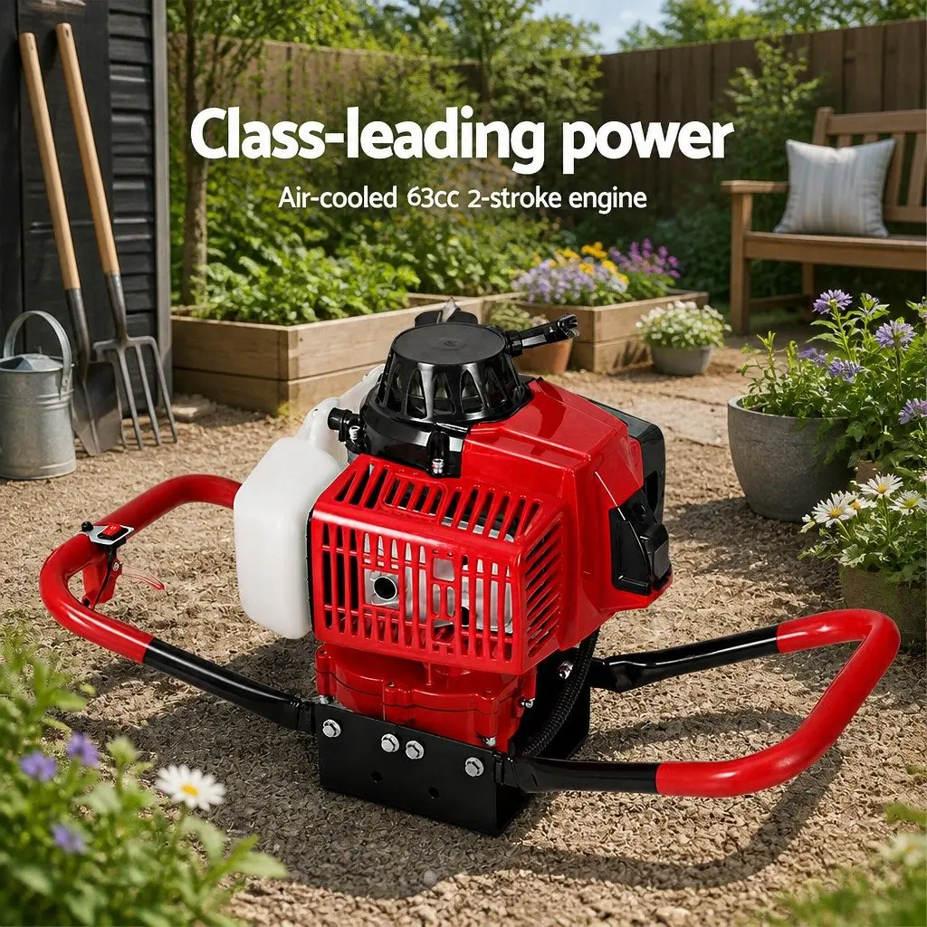 Post Hole Digger 63cc 2-Stroke Petrol Engine Auger Extension Kit Outdoor Power