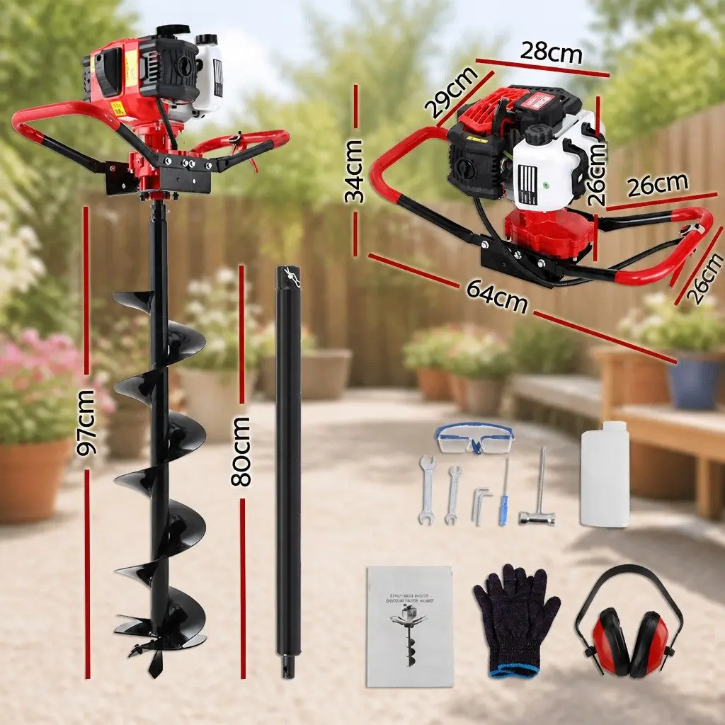 200mm Post Hole Digger with 65cc Engine