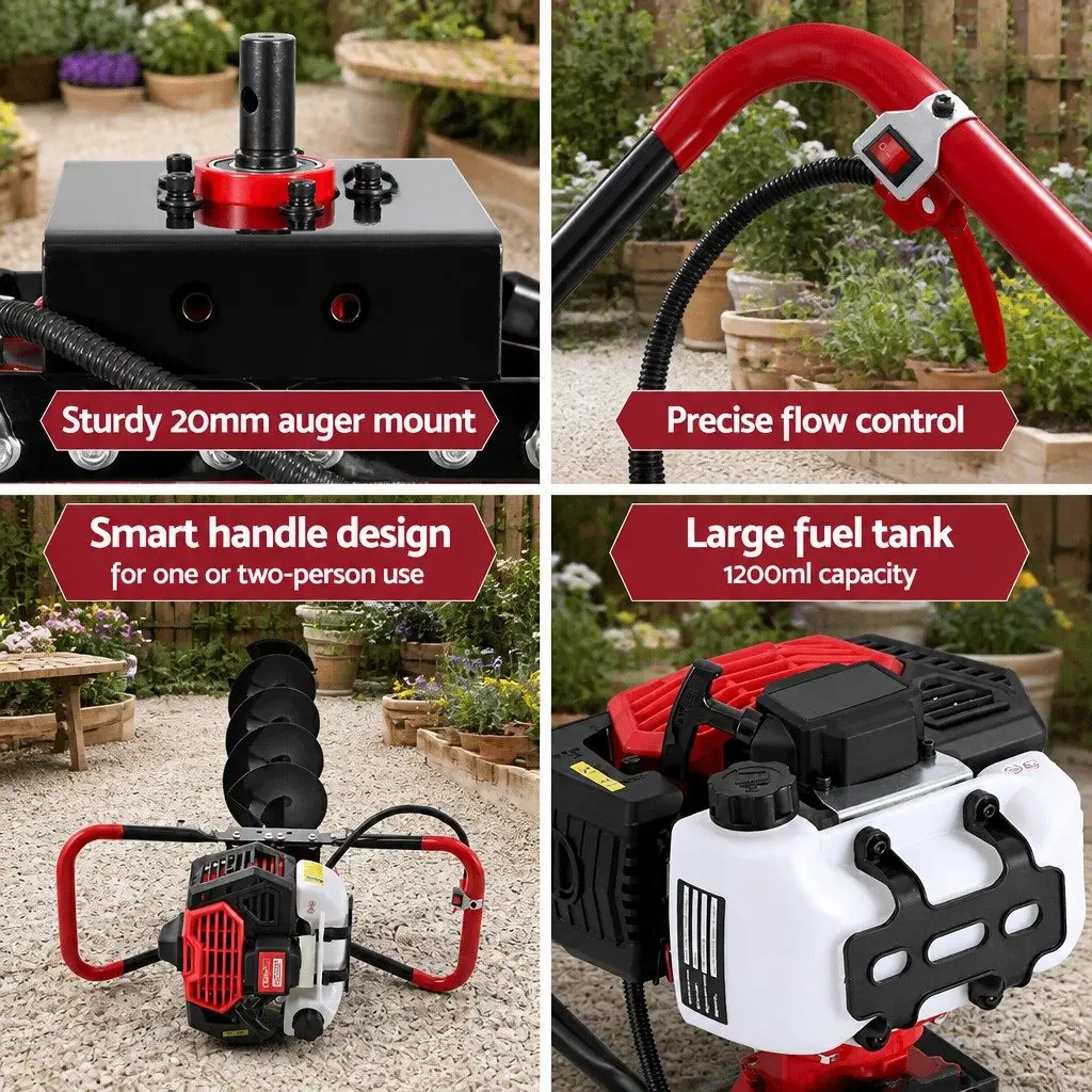 200mm Post Hole Digger with 65cc Engine