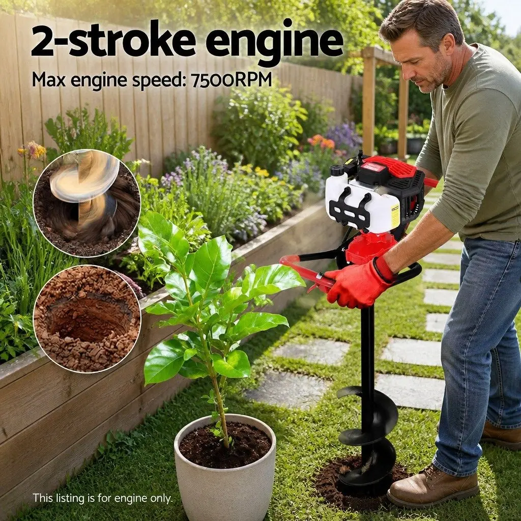 Post Hole Digger Engine 65CC Petrol Motor Single Cylinder 2-Stroke Power Tool