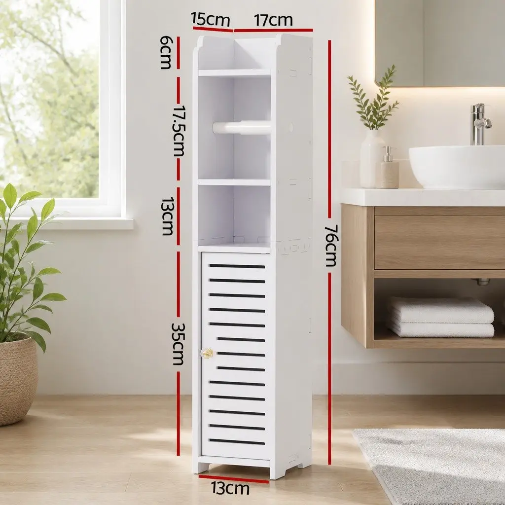 Bathroom Cabinet Storage Organizer 3 Tier Floor White