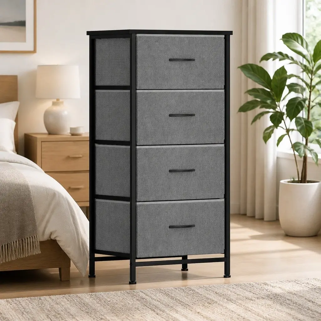 4 Drawer Chest in Grey and Black