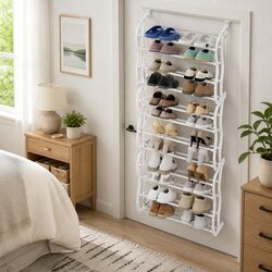 12-Tier Shoe Rack Over Door – Dimensions: 50.4cm x 16.4cm x 173cm