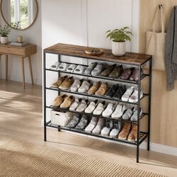 5-Tier Metal Frame Shoe Rack: Dimensions & Specs