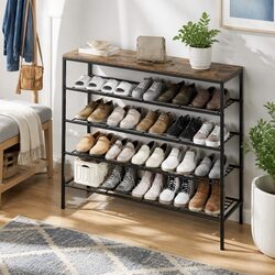 5-Tier Metal Frame Shoe Rack: Dimensions & Specs