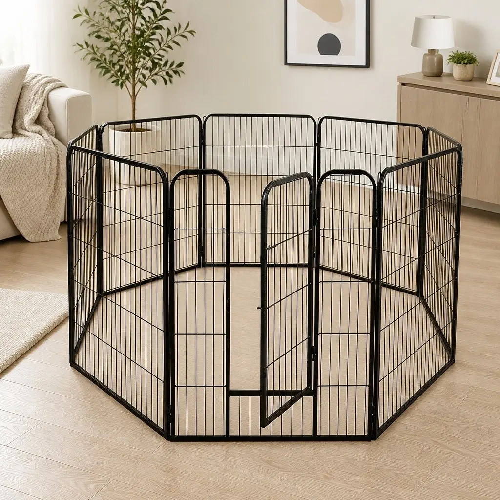 8 Panel Pet Dog Playpen Puppy Exercise Pen Portable Foldable Enclosure 24 inch