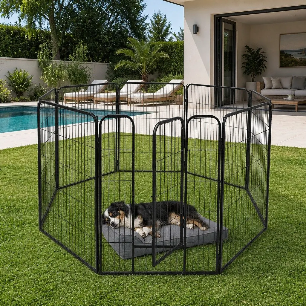 8 Panel Pet Dog Playpen Portable Foldable Enclosure 24 Inch